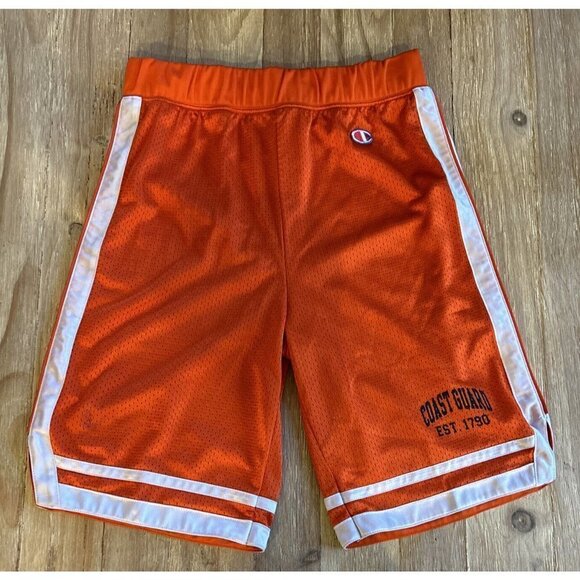 Champion Coast Guard Mesh Shorts Men’s Size Small Orange Vintage USCG Basketball - Picture 1 of 5